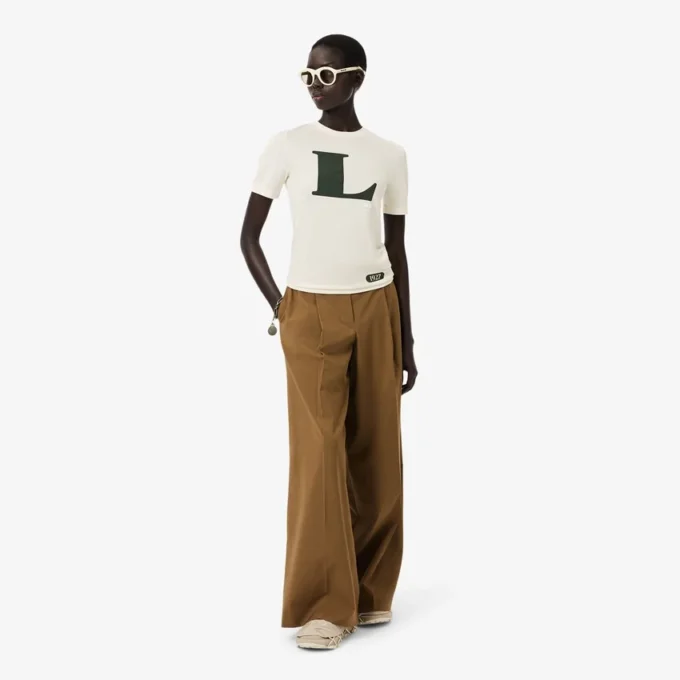 Runway-T-Shirt aus Seide mit Grafikprint