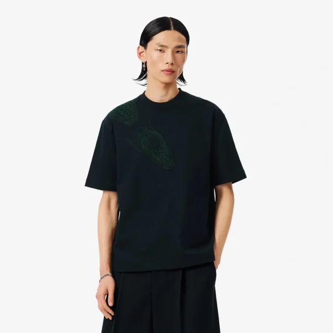 Runway T-Shirt mit gesticktem Krokodil