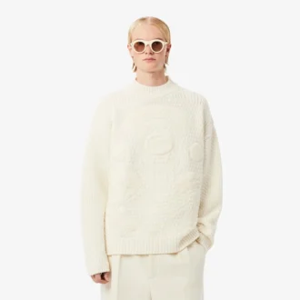 Runway-Wollpullover mit gesticktem Emblem