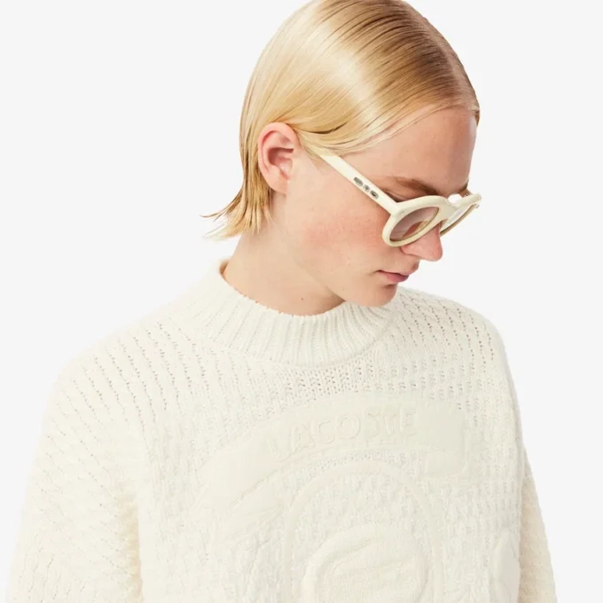 Runway-Wollpullover mit gesticktem Emblem