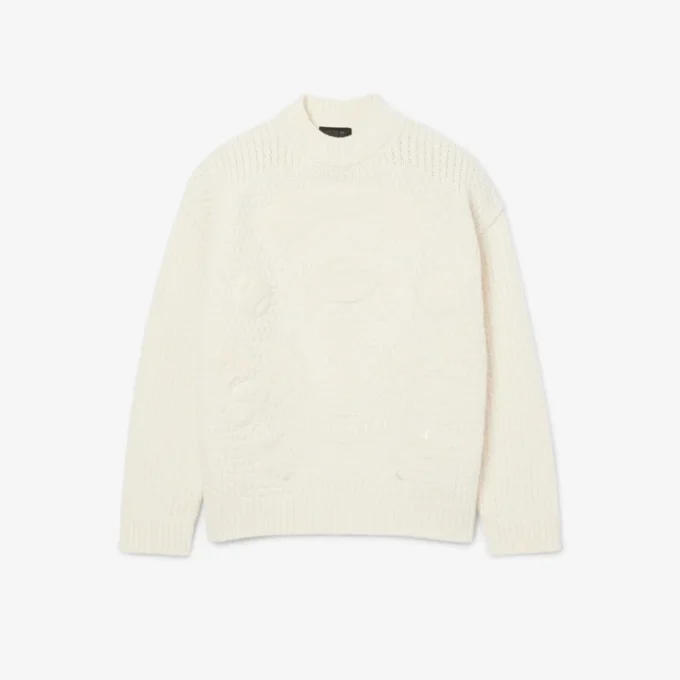 Runway-Wollpullover mit gesticktem Emblem