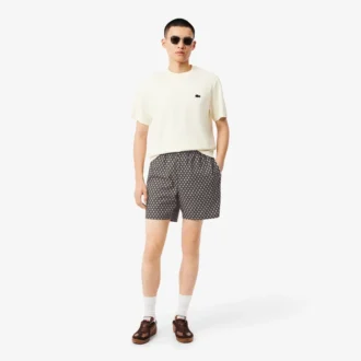 Shorts aus bedruckter Baumwoll-Blend-Mischung in lockerer Passform