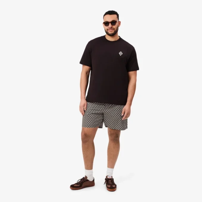 Shorts aus bedruckter Baumwoll-Blend-Mischung in lockerer Passform