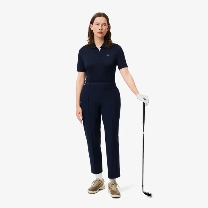 Slim-Fit-Golf-Poloshirt für Damen mit UV-Schutz und Stretch