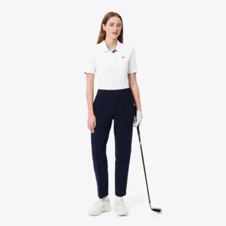 Slim-Fit-Golf-Poloshirt für Damen mit UV-Schutz und Stretch