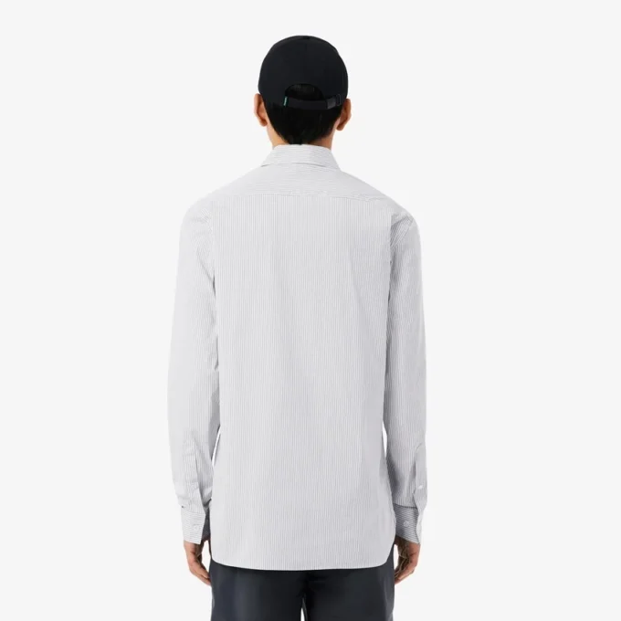 Slim-Fit-Hemd aus gestreiftem Stretch-Popeline