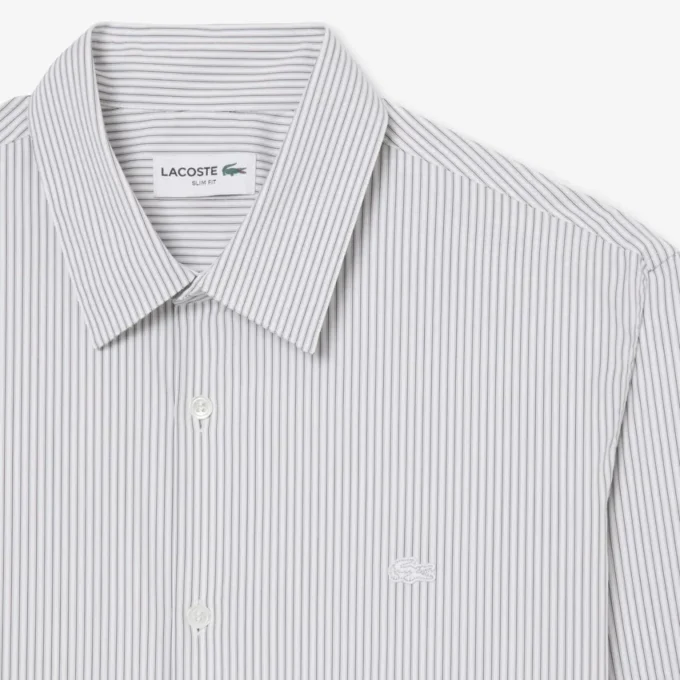Slim-Fit-Hemd aus gestreiftem Stretch-Popeline
