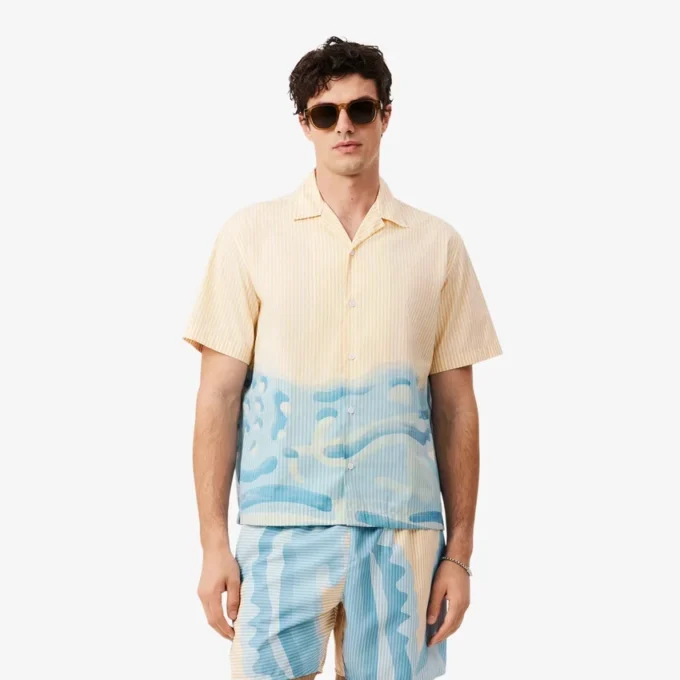 Slim-Fit-Hemd mit Krokodil-Print