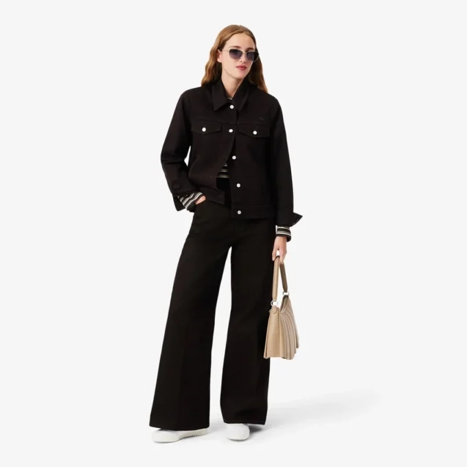 Slim-Fit-Jeansjacke mit Knöpfen