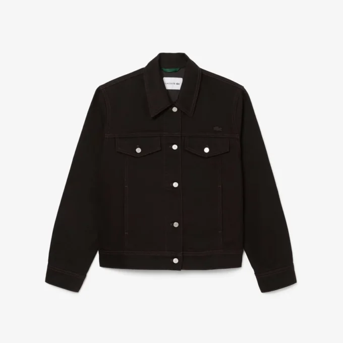 Slim-Fit-Jeansjacke mit Knöpfen