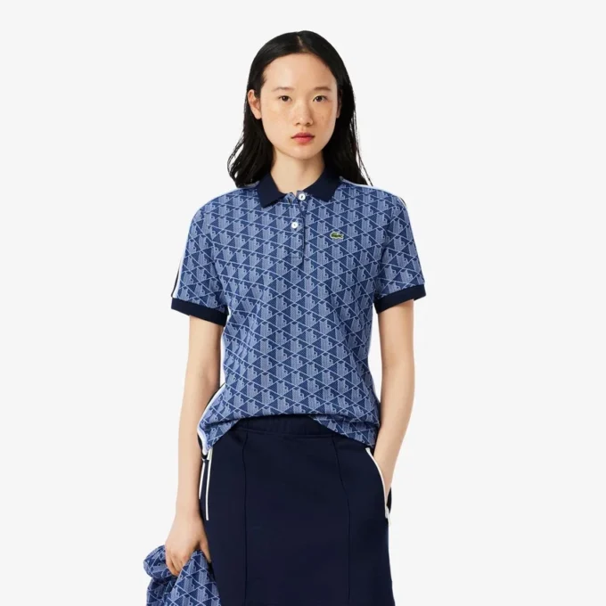 Slim-Fit-Monogramm-Poloshirt für Damen