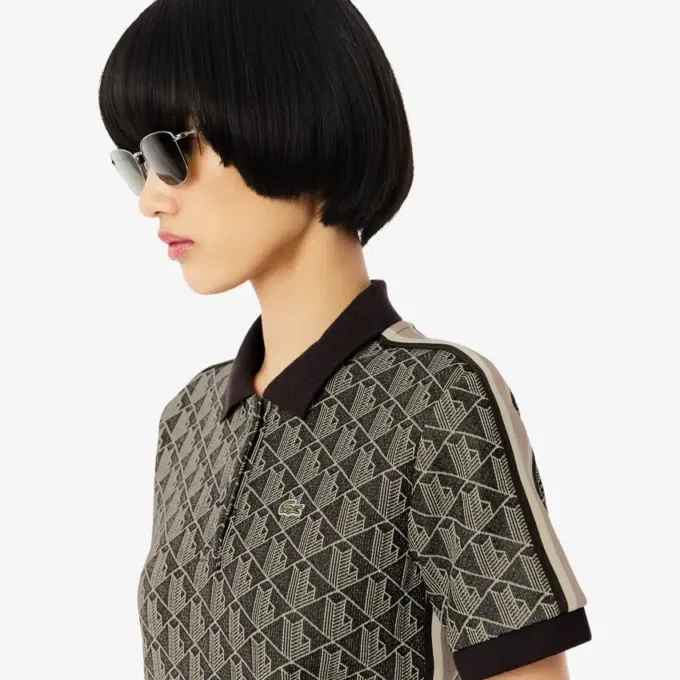Slim-Fit-Monogramm-Poloshirt für Damen