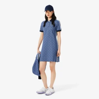 Slim-Fit-Monogramm-Poloshirt-Kleid für Damen