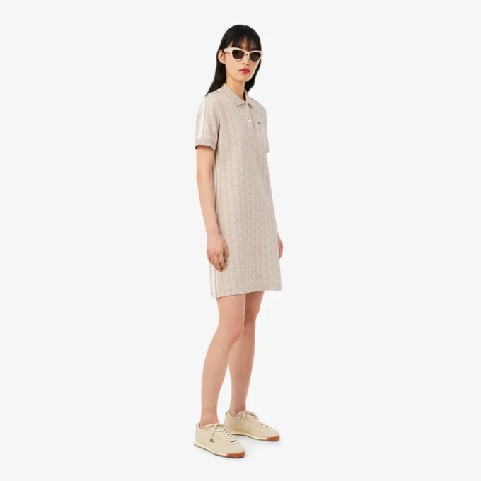 Slim-Fit-Monogramm-Poloshirt-Kleid für Damen