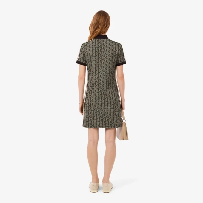 Slim-Fit-Monogramm-Poloshirt-Kleid für Damen