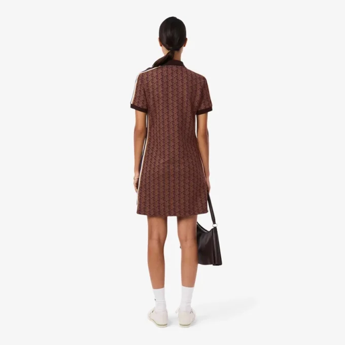 Slim-Fit-Monogramm-Poloshirt-Kleid für Damen