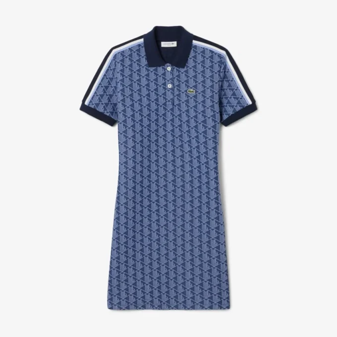 Slim-Fit-Monogramm-Poloshirt-Kleid für Damen