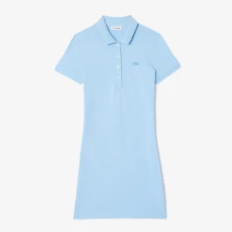 Slim-Fit-Stretch-Mini-Piqué-Poloshirt-Kleid für Damen