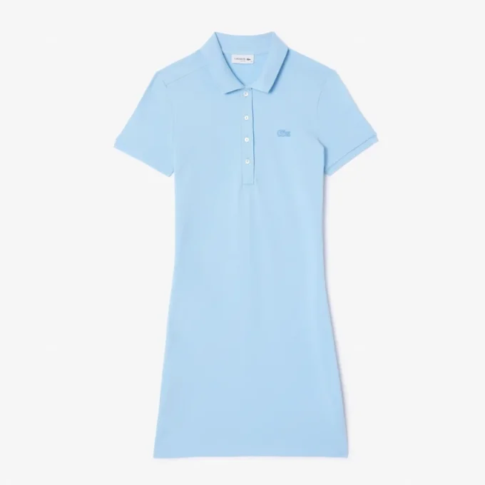 Slim-Fit-Stretch-Mini-Piqué-Poloshirt-Kleid für Damen