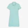 Slim-Fit-Stretch-Mini-Piqué-Poloshirt-Kleid für Damen