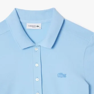 Slim-Fit-Stretch-Mini-Piqué-Poloshirt-Kleid für Damen