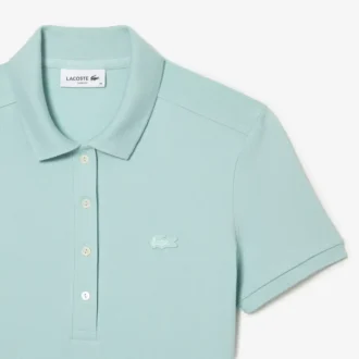 Slim-Fit-Stretch-Mini-Piqué-Poloshirt-Kleid für Damen