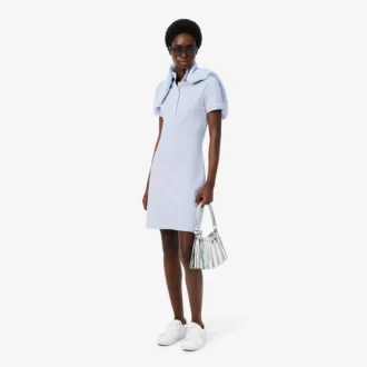Slim-Fit-Stretch-Mini-Piqué-Poloshirt-Kleid für Damen