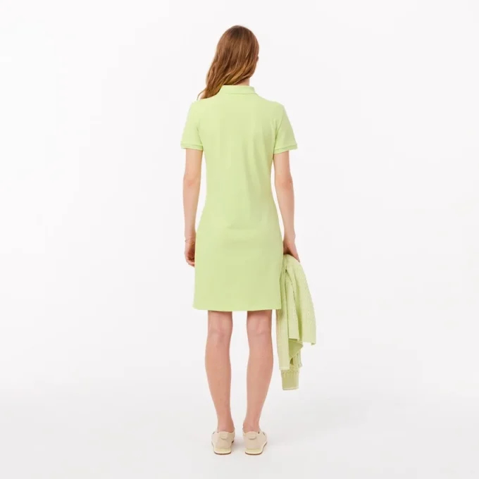Slim-Fit-Stretch-Mini-Piqué-Poloshirt-Kleid für Damen
