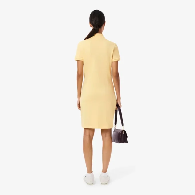 Slim-Fit-Stretch-Mini-Piqué-Poloshirt-Kleid für Damen