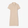 Slim-Fit-Stretch-Mini-Piqué-Poloshirt-Kleid für Damen