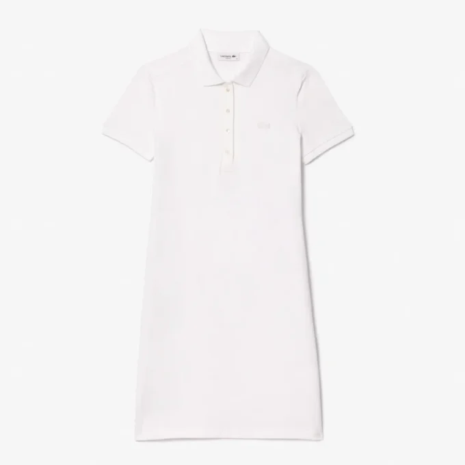Slim-Fit-Stretch-Mini-Piqué-Poloshirt-Kleid für Damen