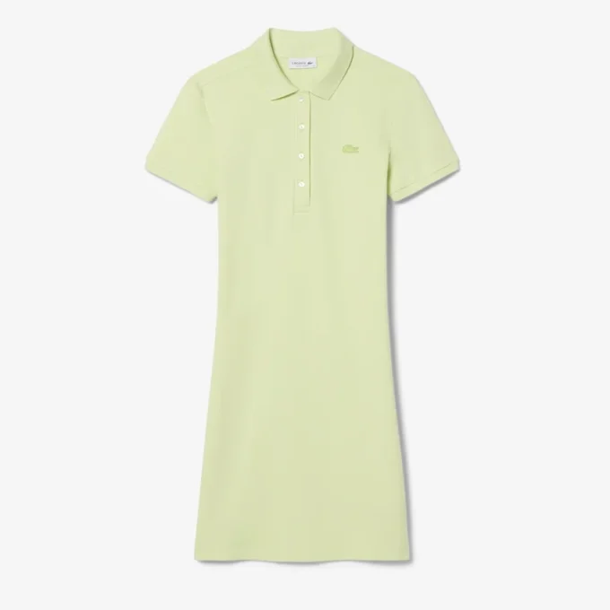 Slim-Fit-Stretch-Mini-Piqué-Poloshirt-Kleid für Damen