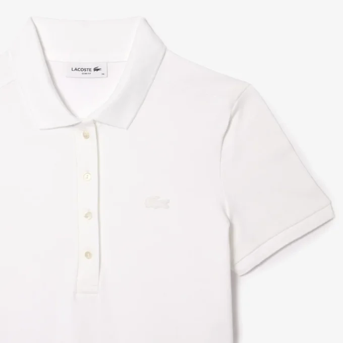 Slim-Fit-Stretch-Mini-Piqué-Poloshirt-Kleid für Damen