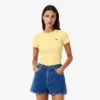 Slim-Fit-T-Shirt aus geripptem Baumwollstoff für Damen