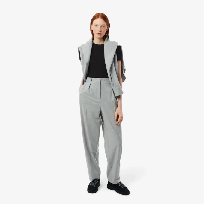 Slim-Fit-T-Shirt aus geripptem Baumwollstoff für Damen