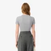 Slim-Fit-T-Shirt aus geripptem Baumwollstoff für Damen