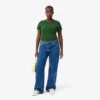 Slim-Fit-T-Shirt aus geripptem Baumwollstoff für Damen