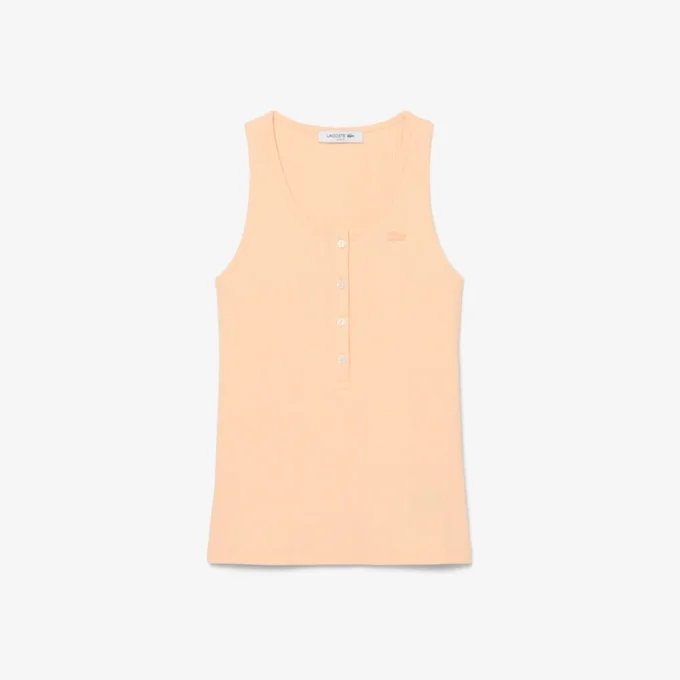 Slim Fit Tanktop aus gerippter Baumwolle