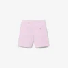 Stretch-Bermudashorts aus gestreiftem Oxford-Stoff