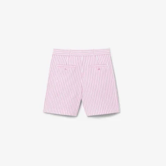 Stretch-Bermudashorts aus gestreiftem Oxford-Stoff
