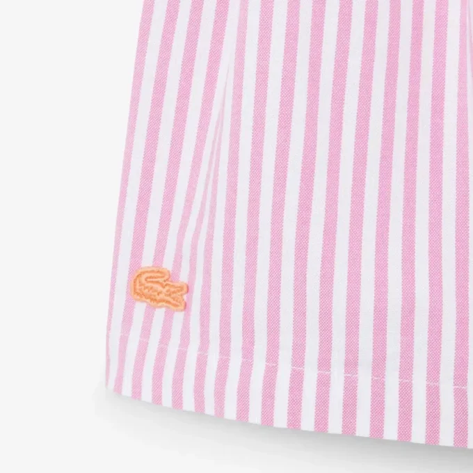 Stretch-Bermudashorts aus gestreiftem Oxford-Stoff