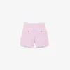Stretch-Bermudashorts aus gestreiftem Oxford-Stoff