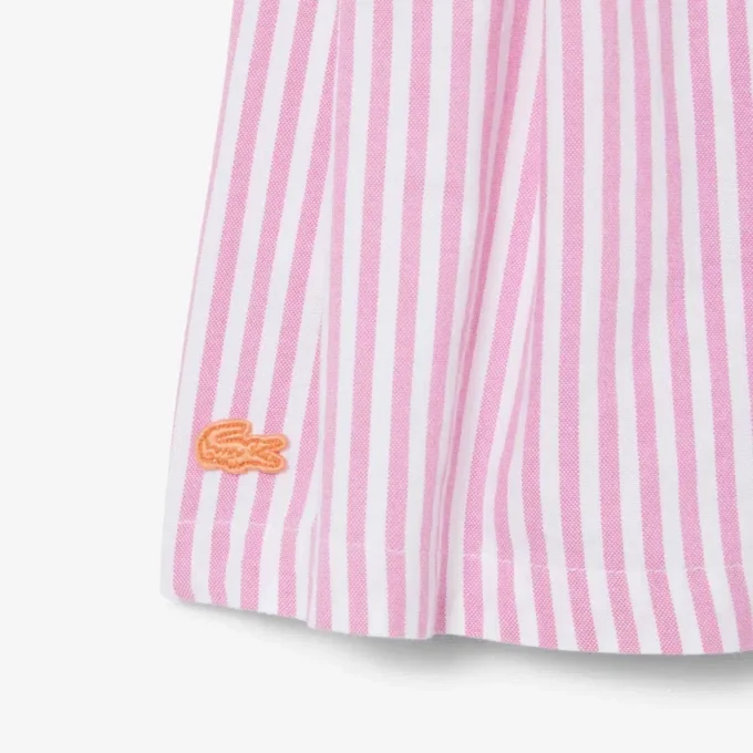 Stretch-Bermudashorts aus gestreiftem Oxford-Stoff