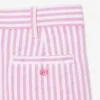 Stretch-Bermudashorts aus gestreiftem Oxford-Stoff