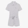 Stretch-Piqué-Playsuit mit Polokragen