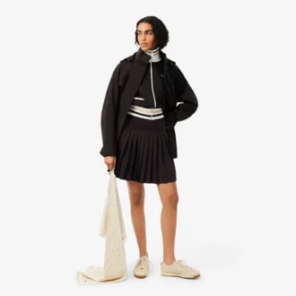 Stretch-Piqué-Poloshirt-Kleid mit Falten
