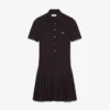 Stretch-Piqué-Poloshirt-Kleid mit Falten