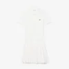 Stretch-Piqué-Poloshirt-Kleid mit Falten