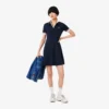 Stretch-Skaterkleid mit Poloshirt-Kragen für Damen