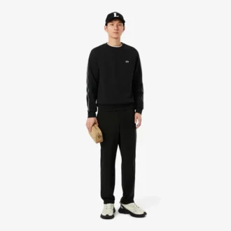Sweatshirt aus Fleece mit Streifenbündchen